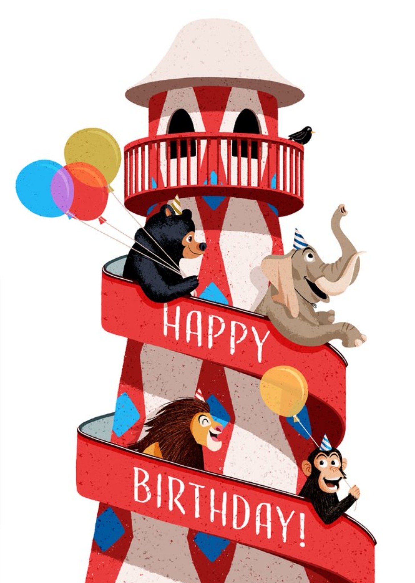 Folio Animals At Circus Happy Birthday Card Ecard