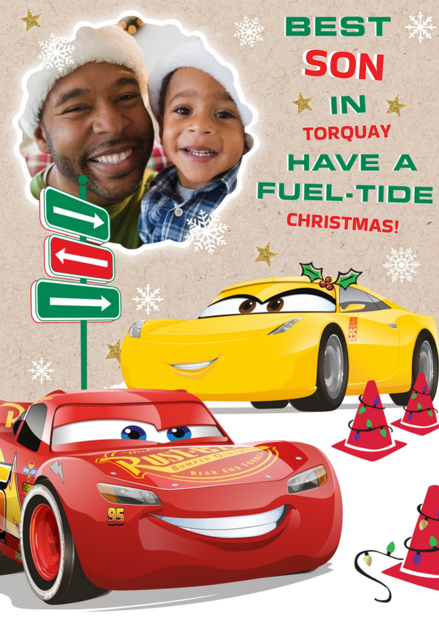 Disney Cars Fuel Tide Photo Upload Christmas Card Ecard