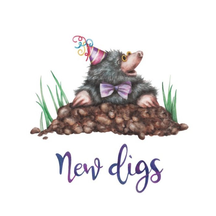 Mole New Digs Pun Card