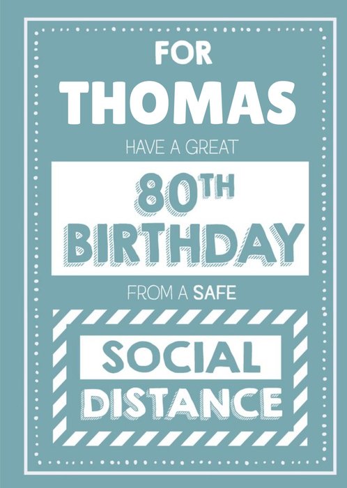 Jam and Toast Have A Great 80th Brirthday From A Safe Social Distance Card