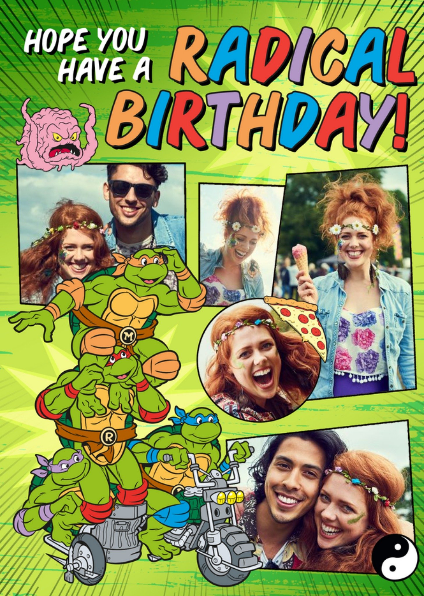 Nickelodeon Teenage Mutant Ninja Turtles Radical Birthday Photo Upload Birthday Card, Large