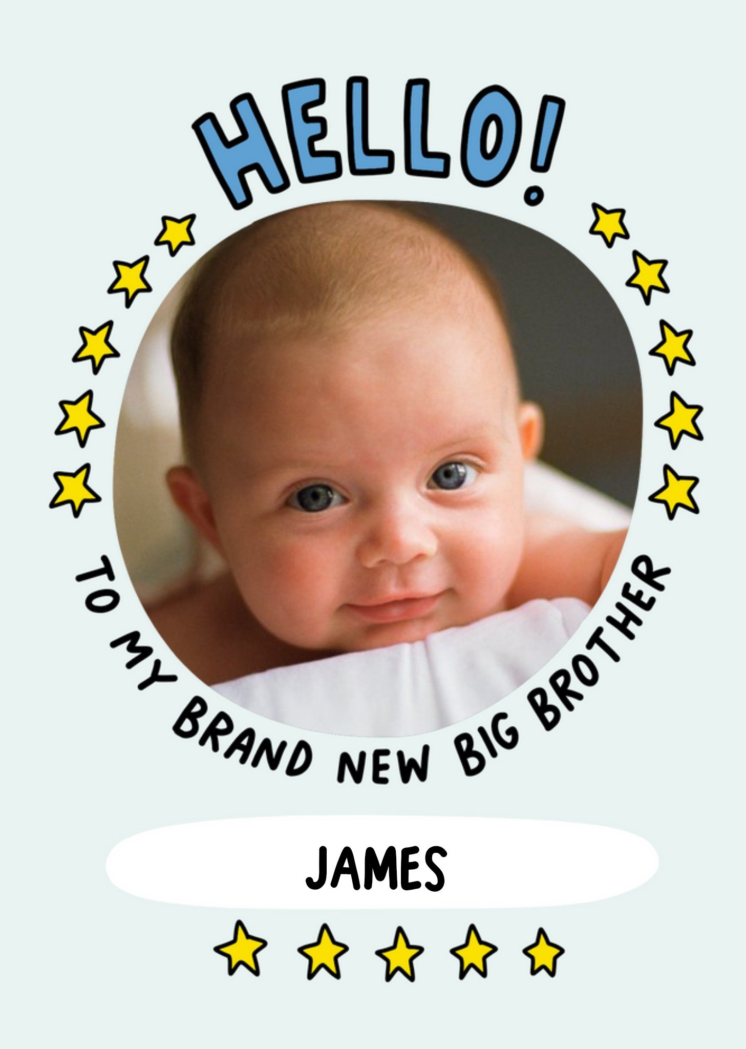 Moonpig Angela Chick Stars Brother New Baby Card Ecard