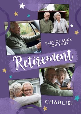 Retirement Photo Upload Purple Card