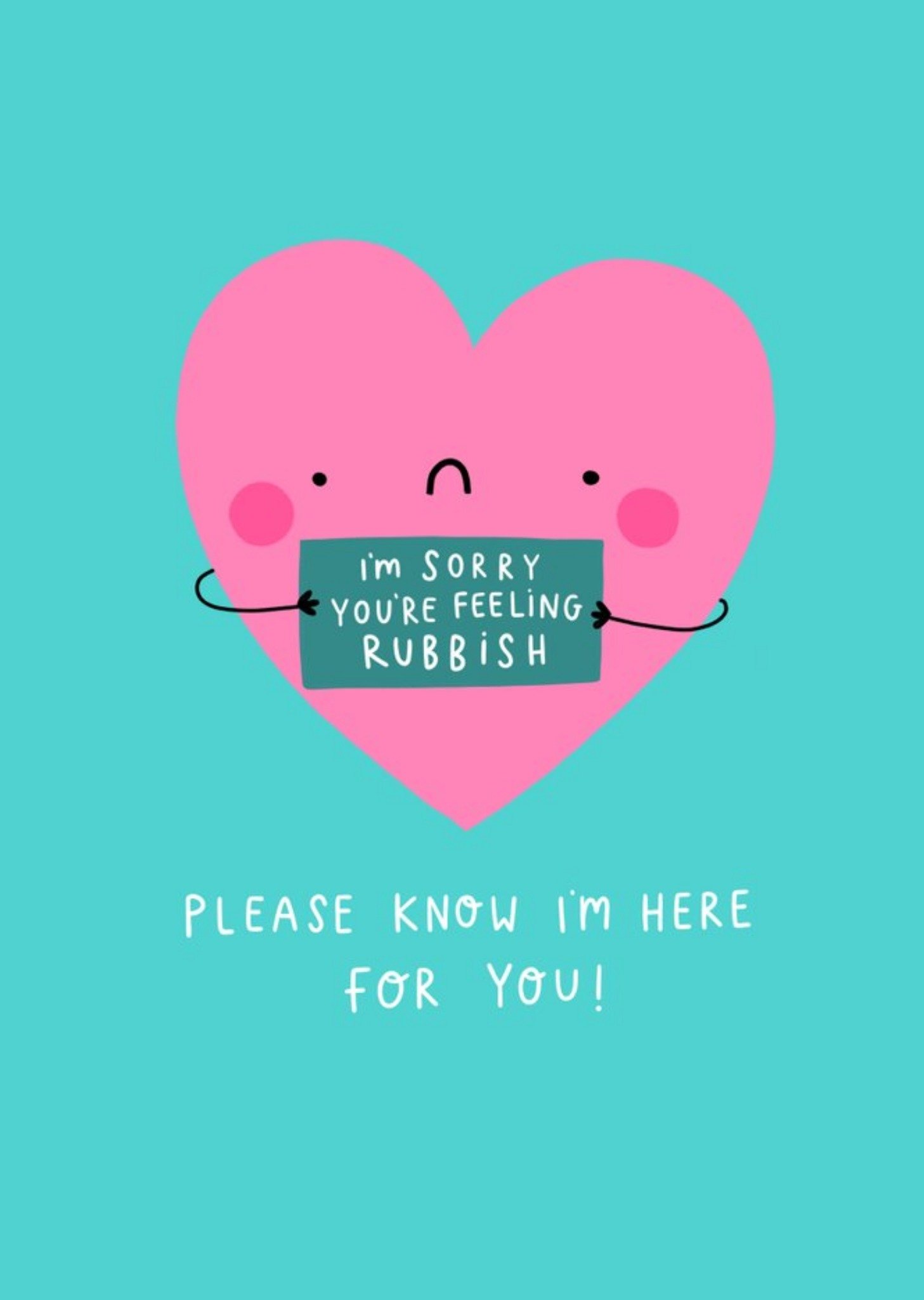 Moonpig Jess Moorhouse Cute Illustrated Heart Sorry Card, Large