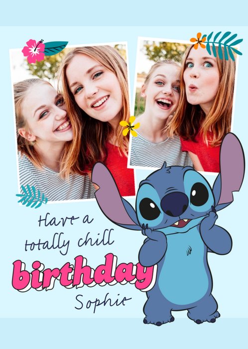 Disney Lilo And Stitch Photo Upload Totally Chill Birthday Card