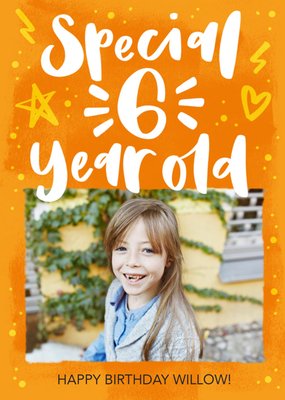 Special 6 Year Old Photo Upload Birthday Card