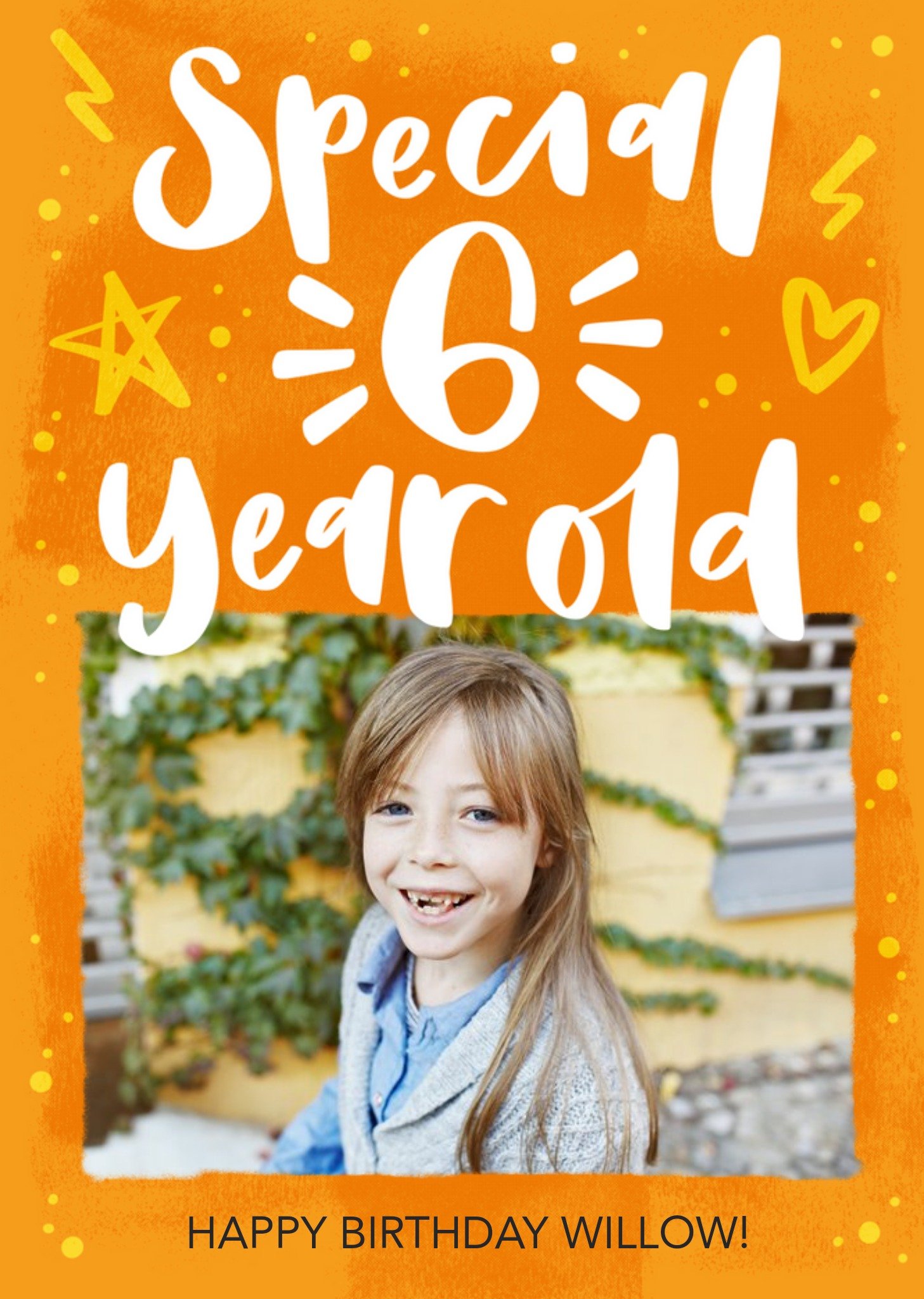 Moonpig Special 6 Year Old Photo Upload Birthday Card Ecard