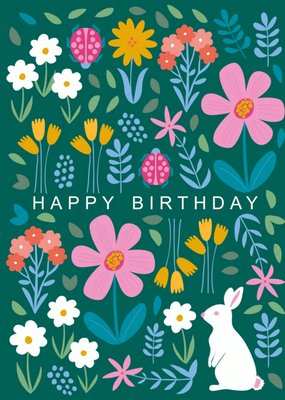Picket + Vine Flora And Fauna Pattern Happy Birthday Card