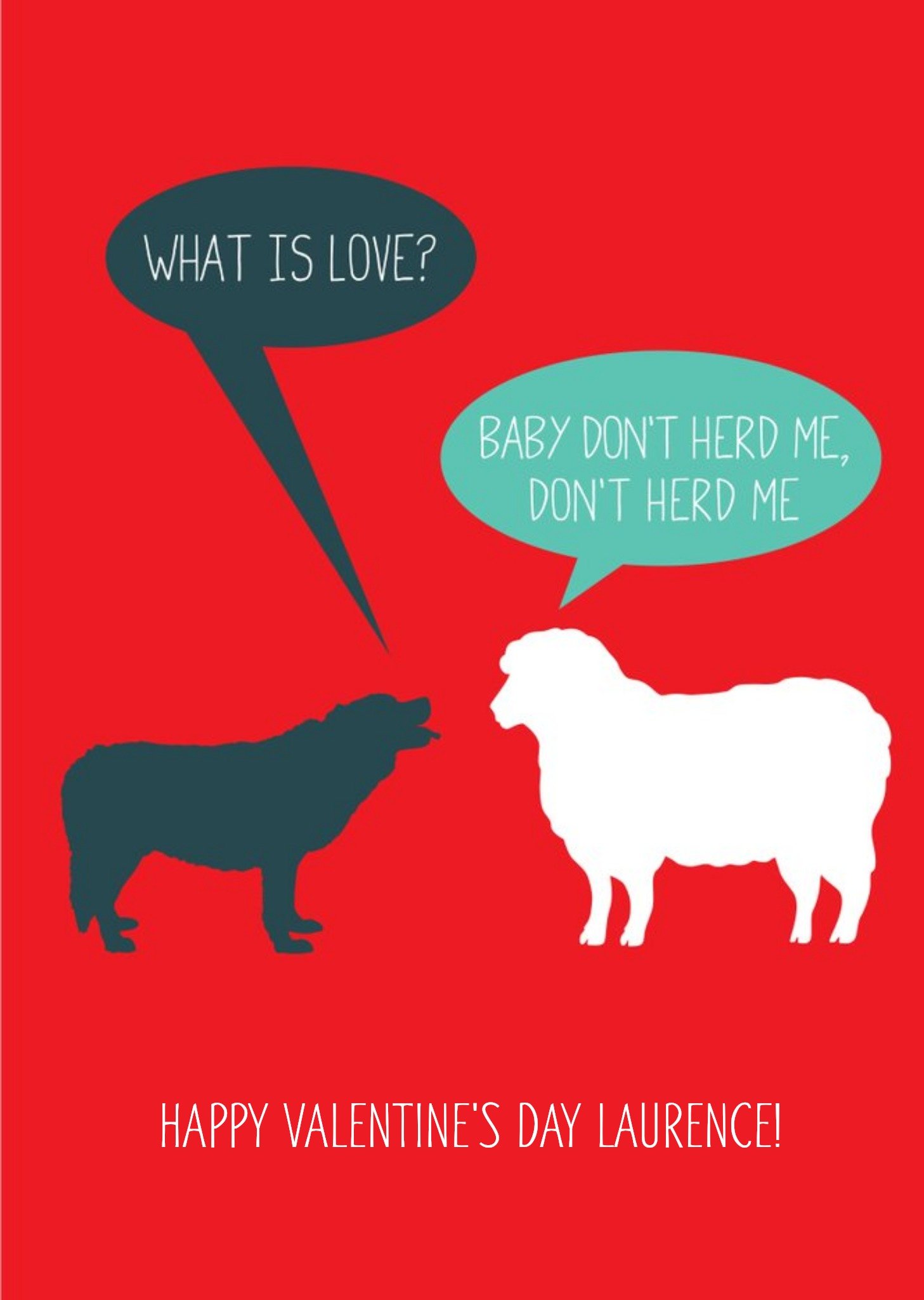 Baby Dont Herd Me Personalised Valentines Card Ecard