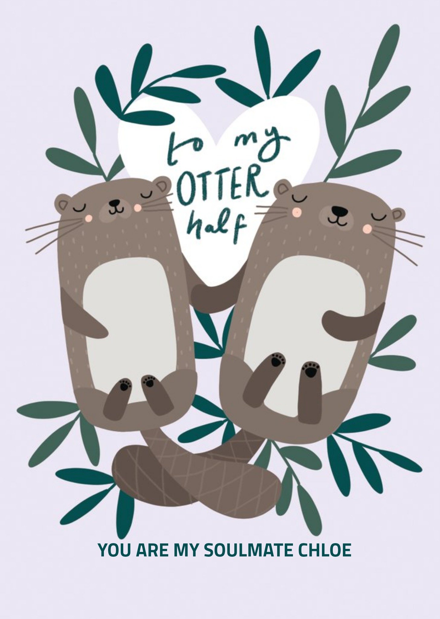 Moonpig To My Otter Half Cute Otter Illustration Card, Large