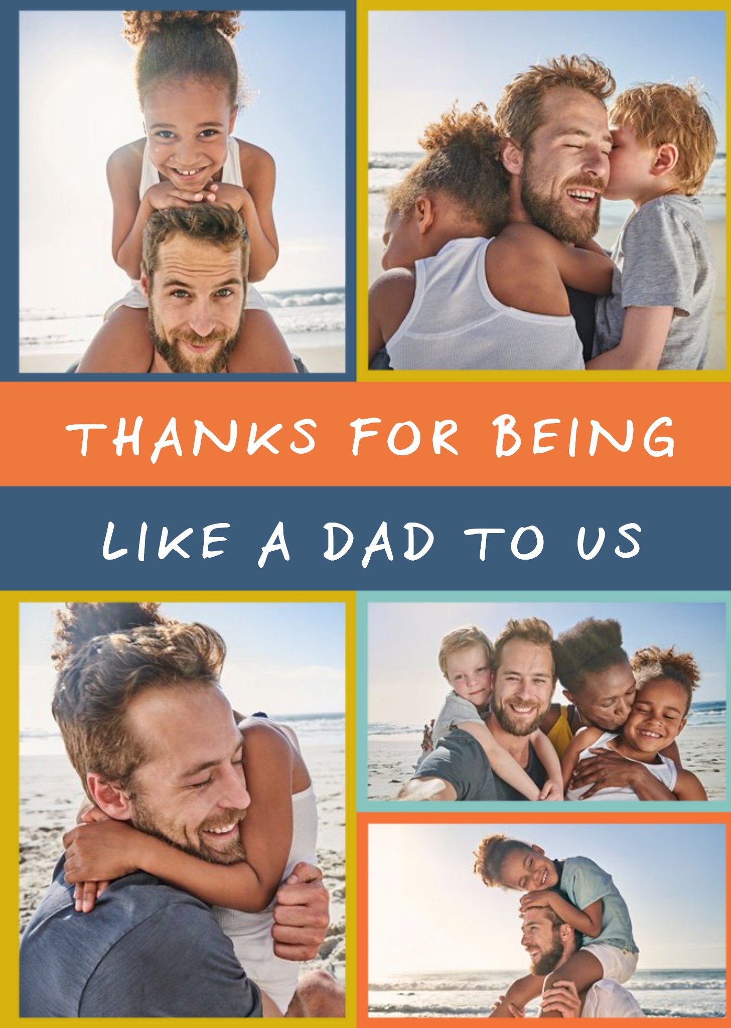 Moonpig Euphoria Thanks For Being Like A Dad To Us Photo Upload Father's Day Card Ecard