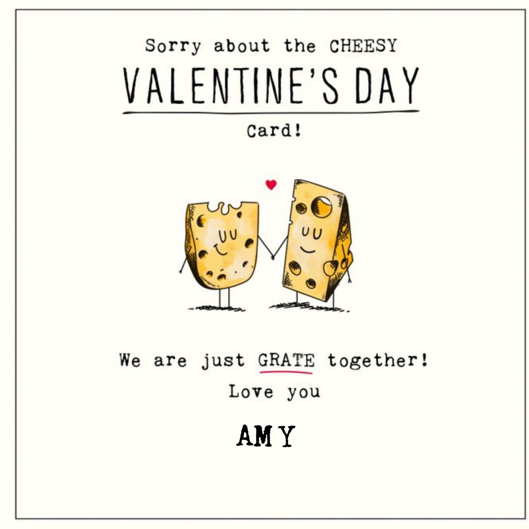 Funny Sorry About The Cheese Valentine's Day Card, Square