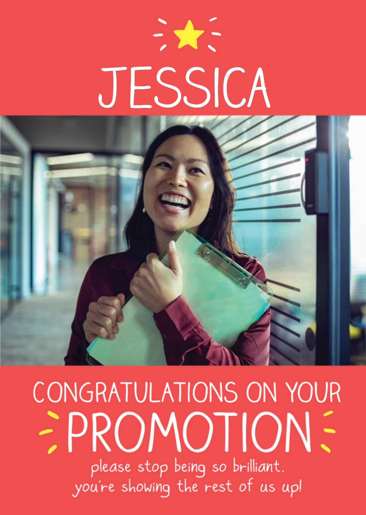 Happy Jackson Typographic Photo Upload Congratulations On Your Promotion Card Ecard