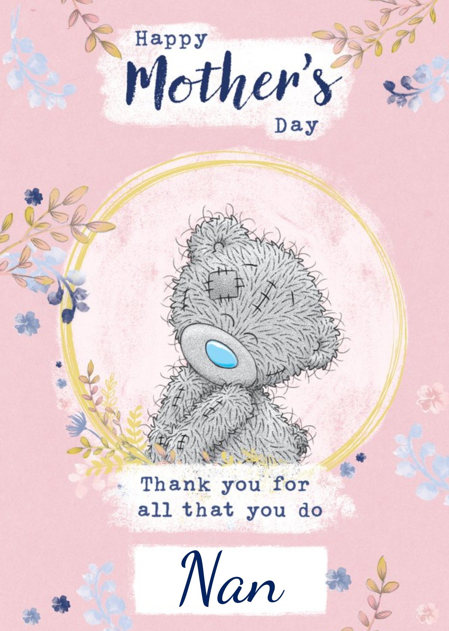Me To You Tatty Teddy Thanks For All You Do Happy Mother's Day Nan Card, Large