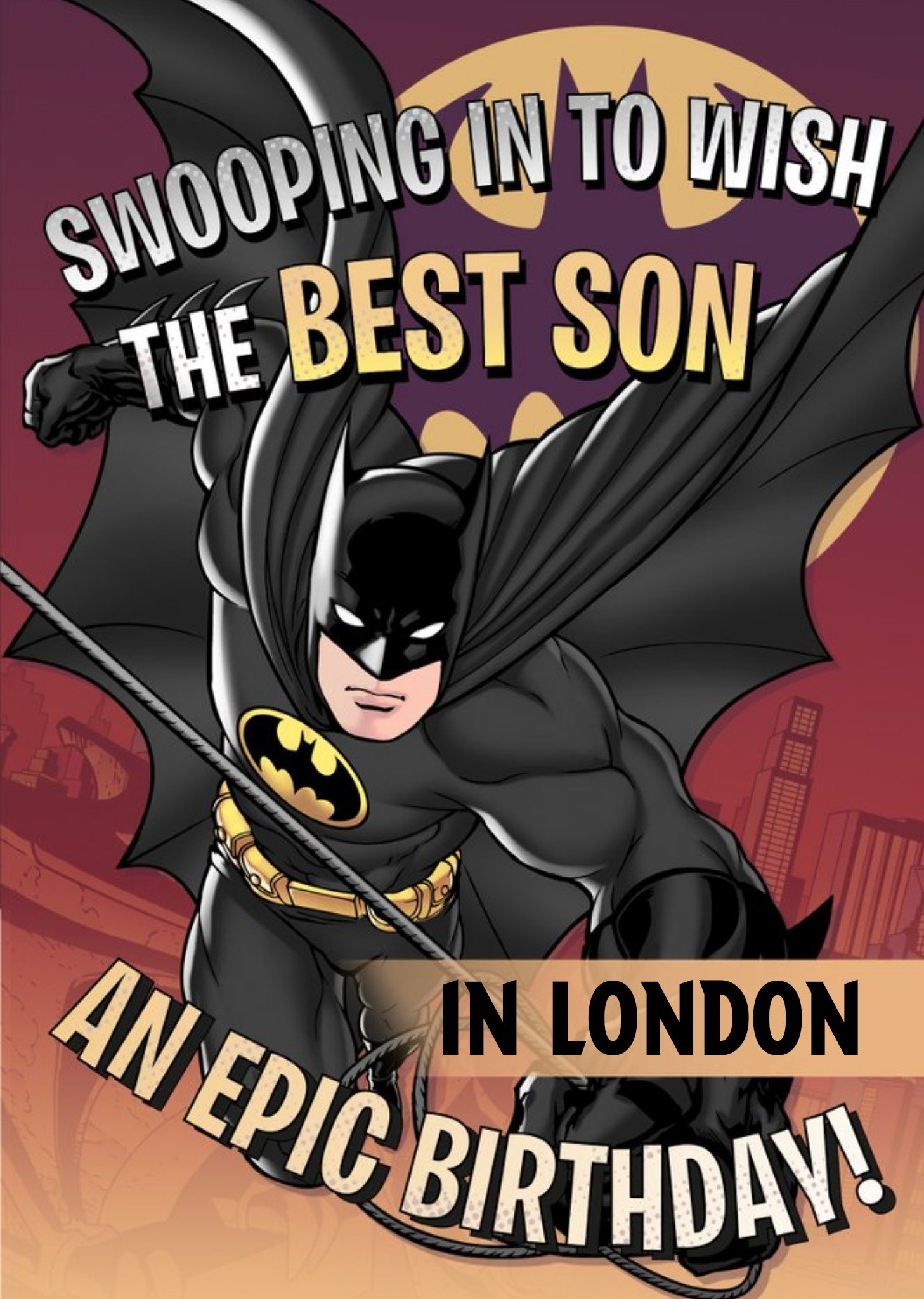 Batman To My Son Personalised Birthday Card, Large