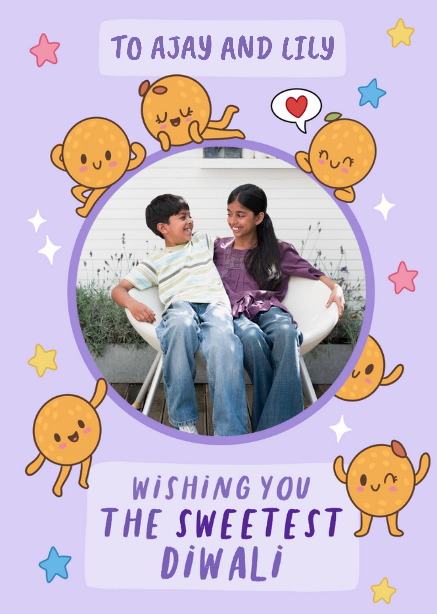 Moonpig Cute Laddoo Sweetest Diwali To The Kids Photo Upload Card Ecard