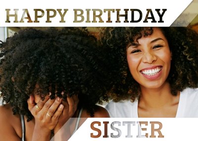 Invisible Letters Happy Birthday Sister Photo Upload Card