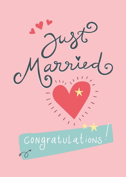Just Married Congratulations Card