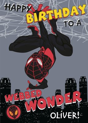 Marvel Spiderman To a Webbed Wonder Birthday Card