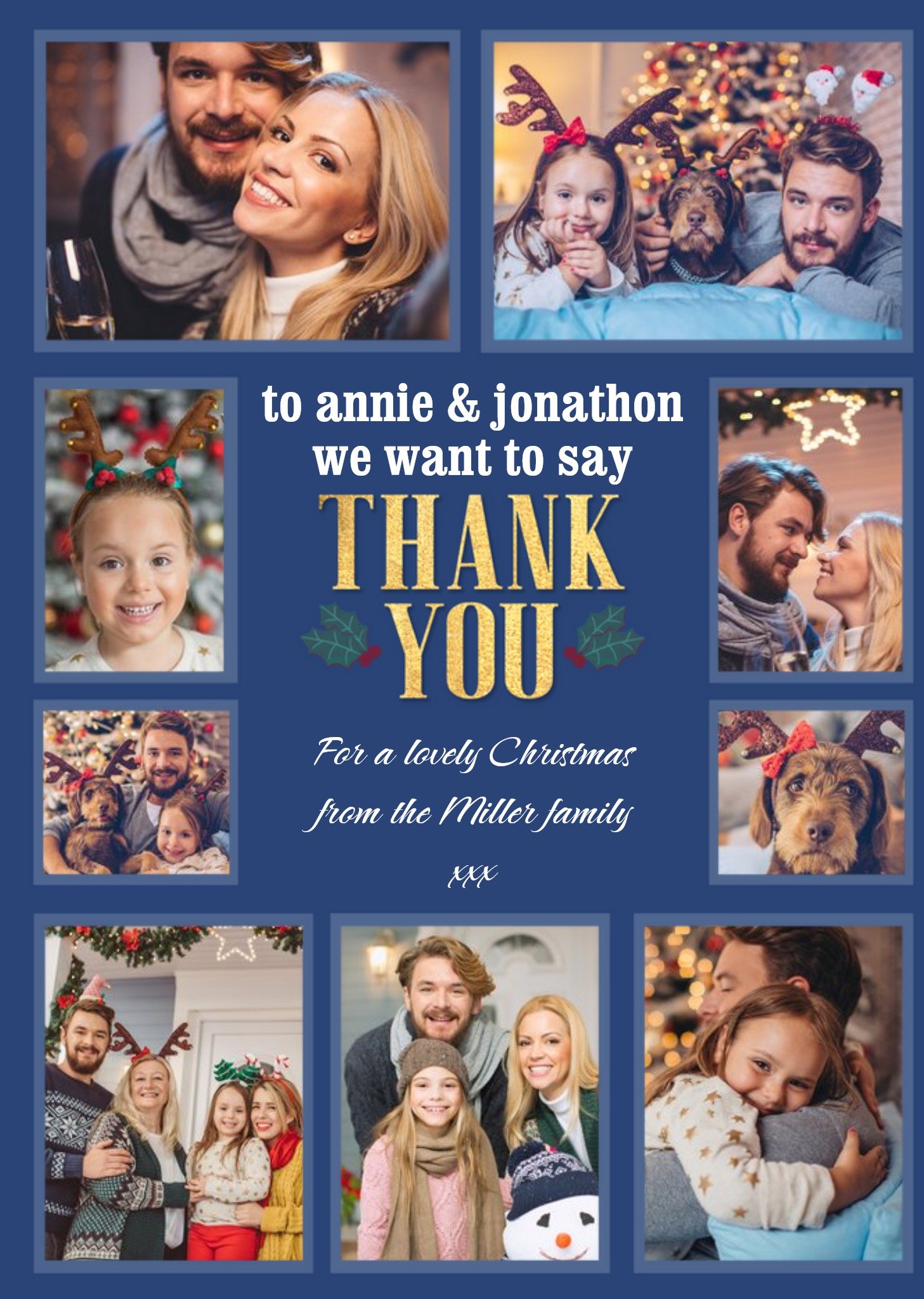 Multiple Photo Upload Thank You Christmas Card