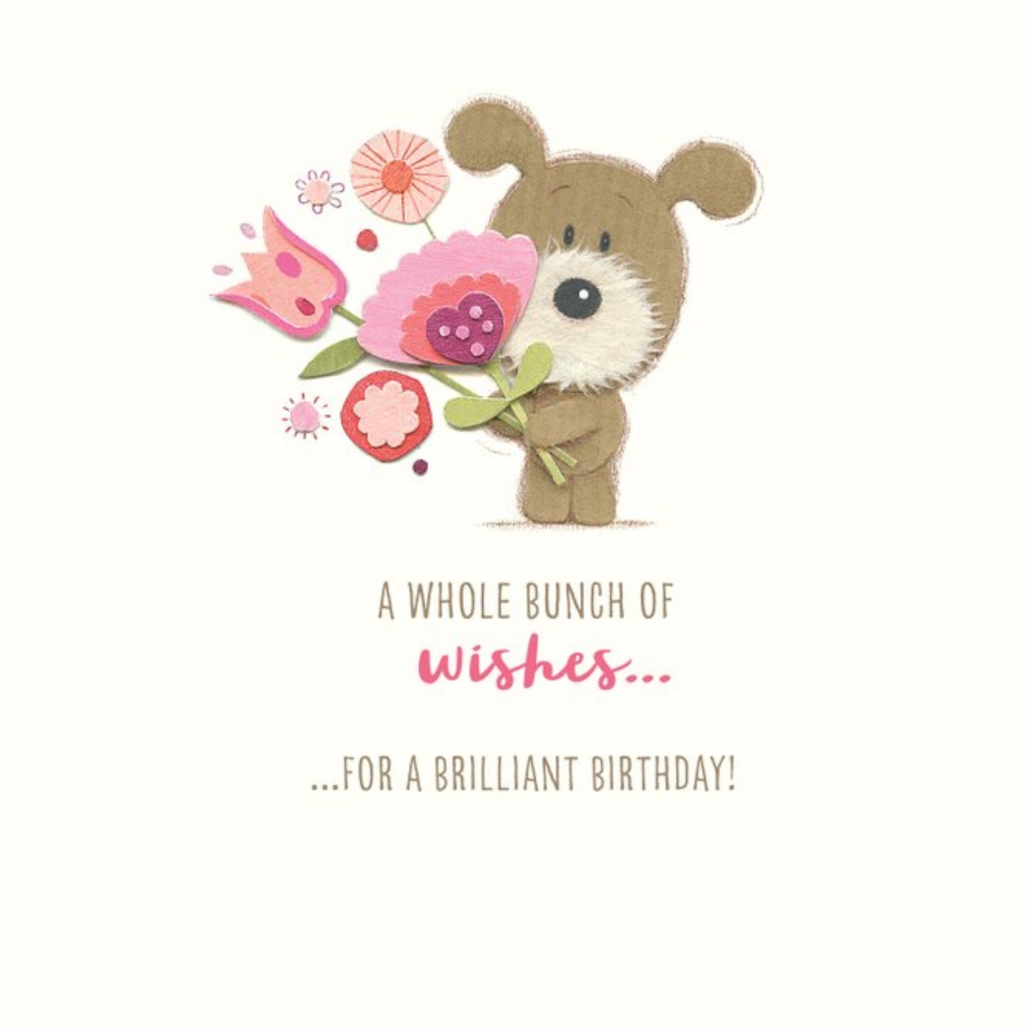 Ukg Celebrate Dog Flowers Birthday Card, Square