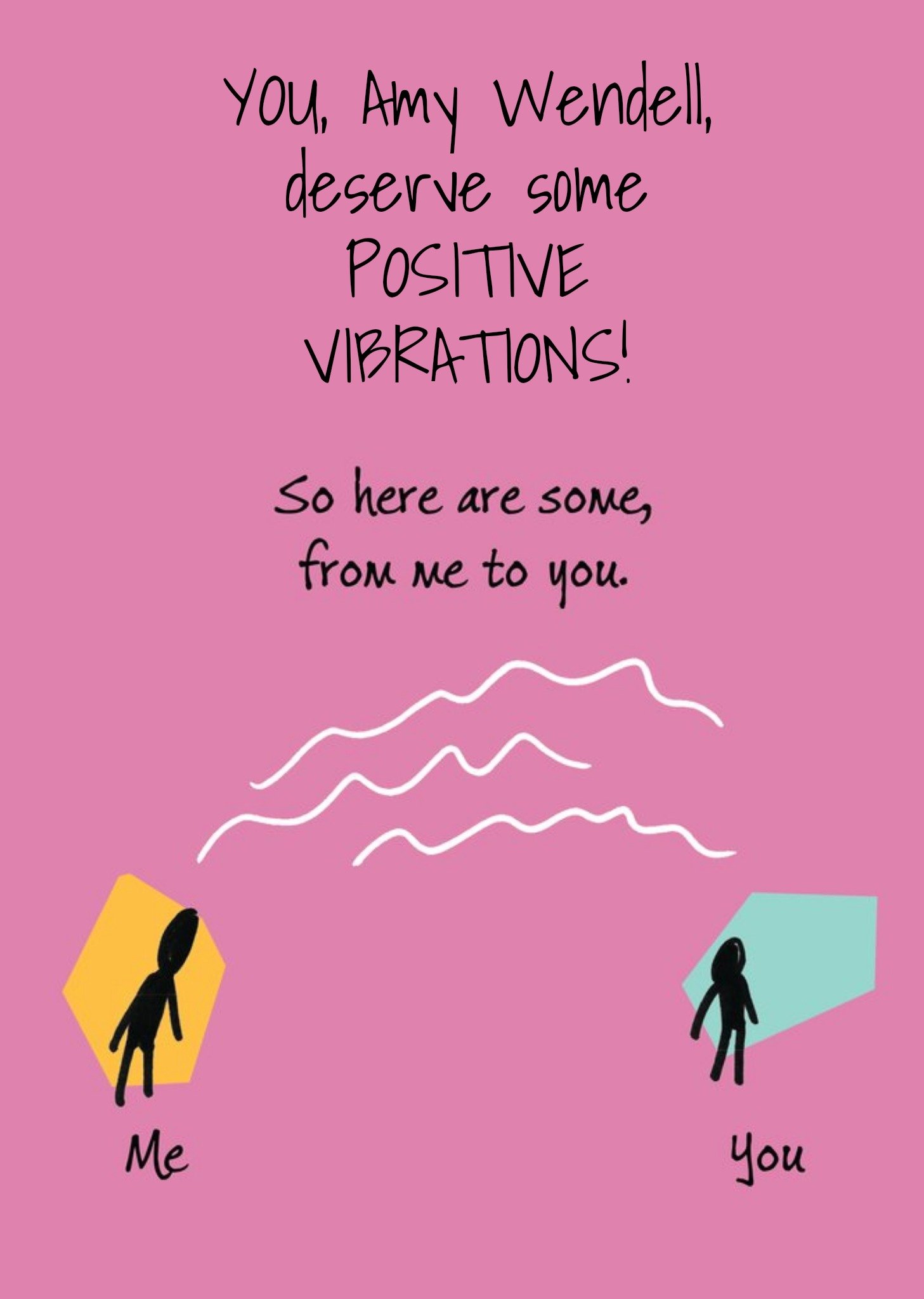 Positive Vibrations Personalised Name Card Ecard