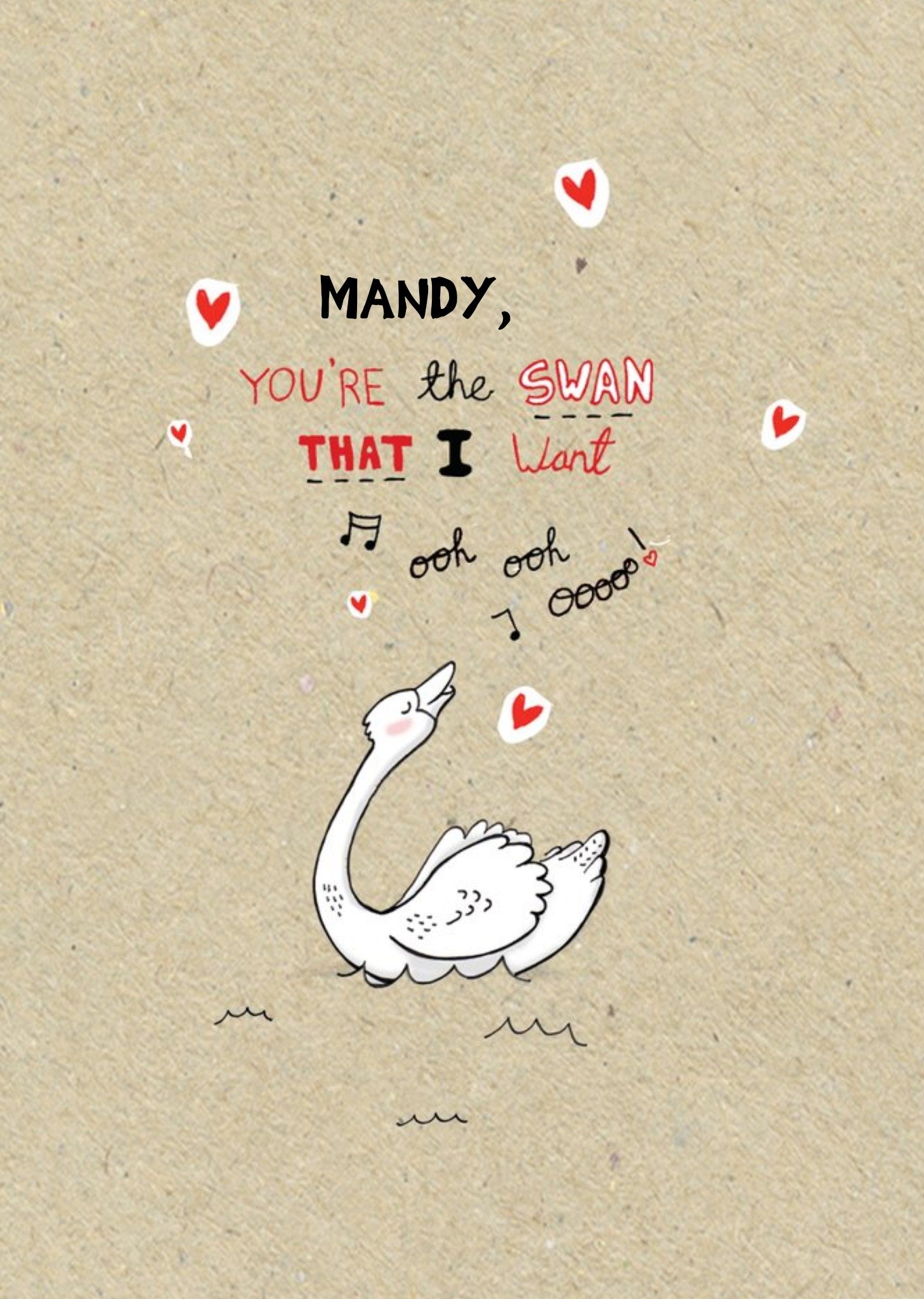 You're The Swan That I Want Personalised Happy Valentine's Day Card Ecard