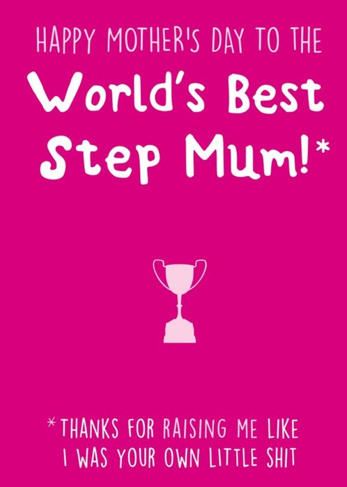 Funny World's Best Step Mum Mother's Day Card From Your Little Shit