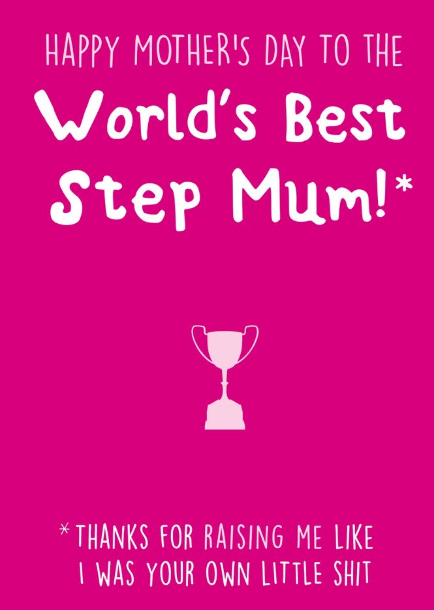 Funny World's Best Step Mum Mother's Day Card From Your Little Shit Ecard