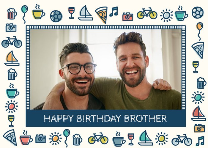 Hobbies Birthday Photo Upload Card - Brother