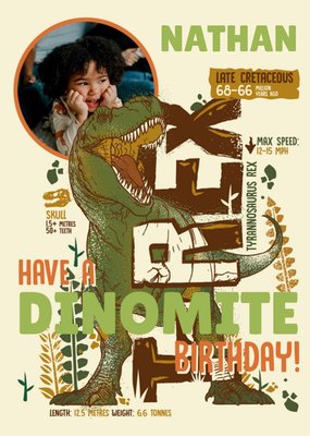 Natural History Museum T-Rex Photo Upload Birthday Card