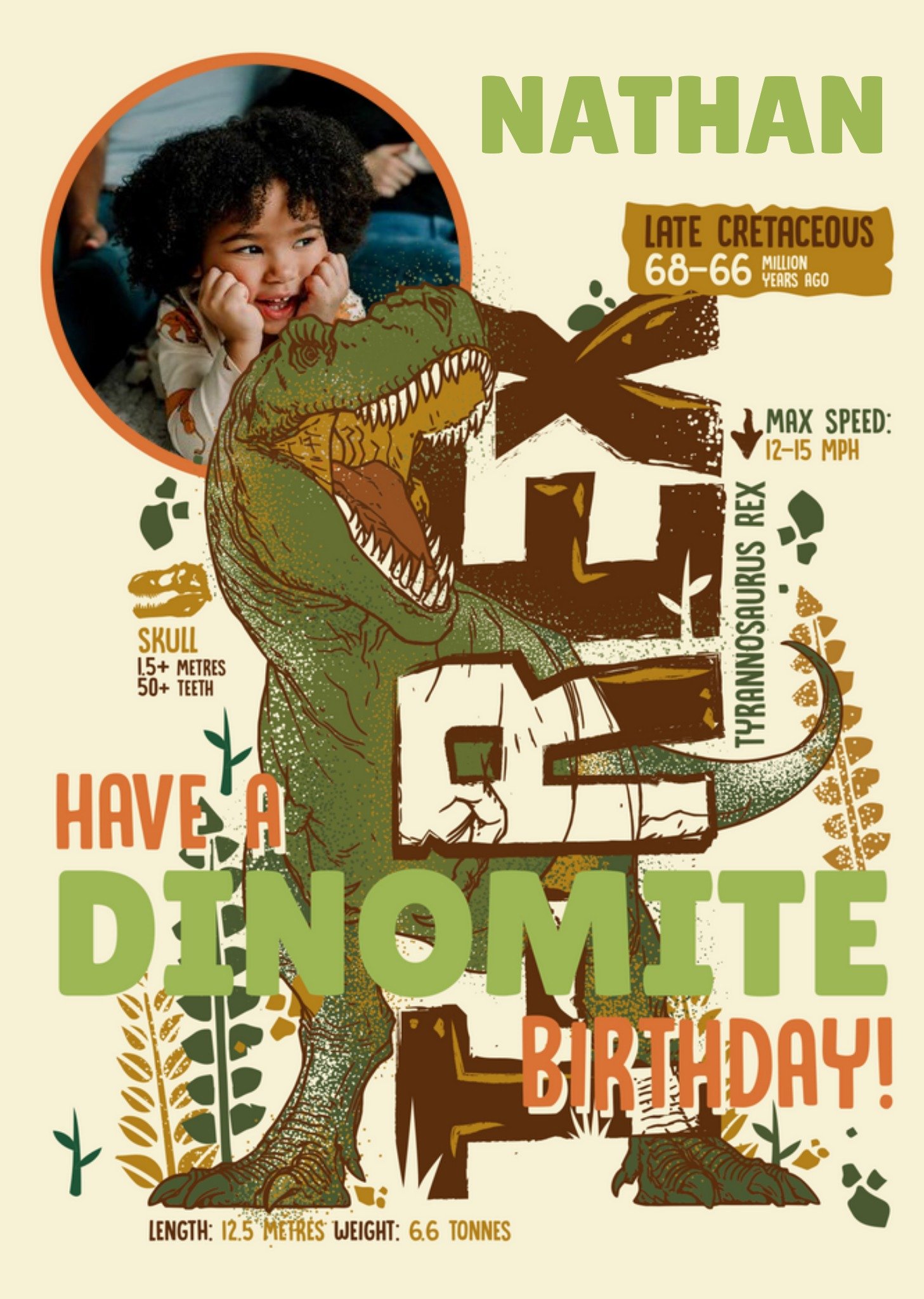 The Natural History Museum Natural History Museum T-Rex Photo Upload Birthday Card Ecard