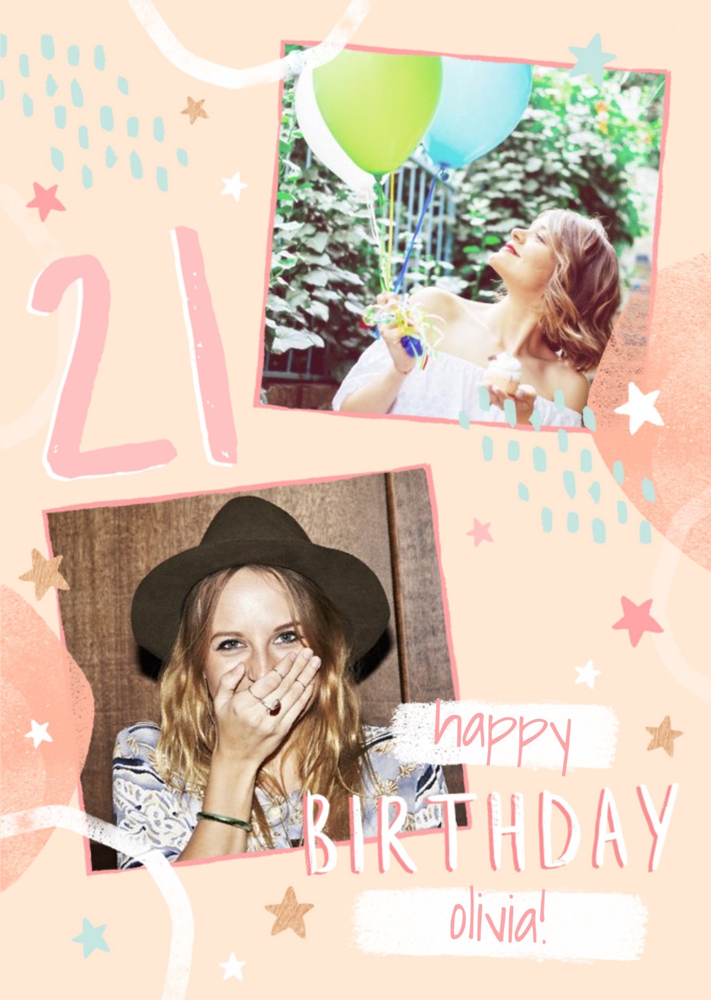 21st Birthday Friend Photo Upload Card Ecard