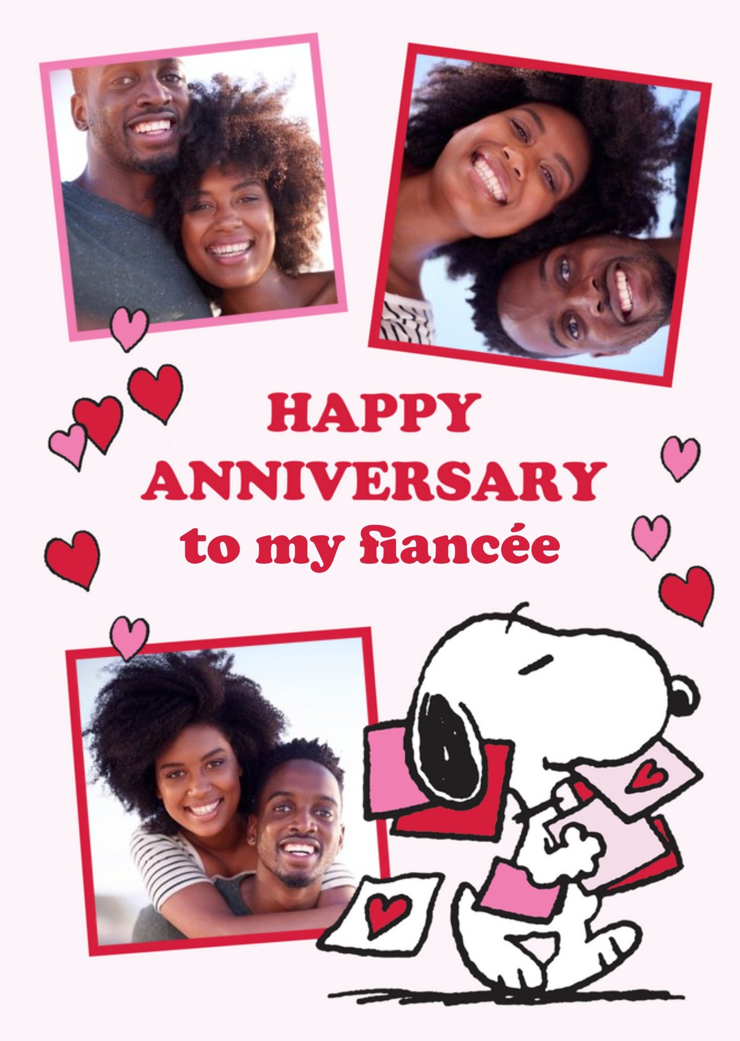 Peanuts Snoopy Fiancée Photo Upload Anniversary Card Ecard