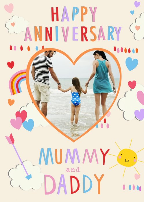 Happy Anniversary photo upload Card - Mummy and Daddy
