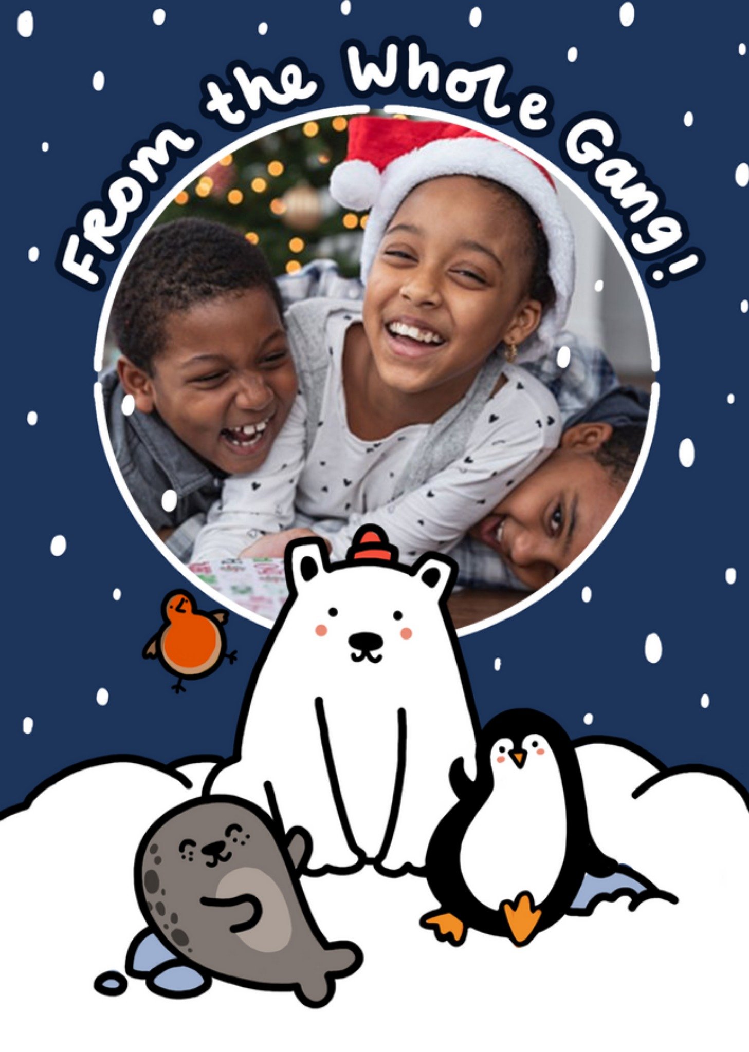 Polar Bear And Penguin From All Of Us Photo Upload Christmas Card