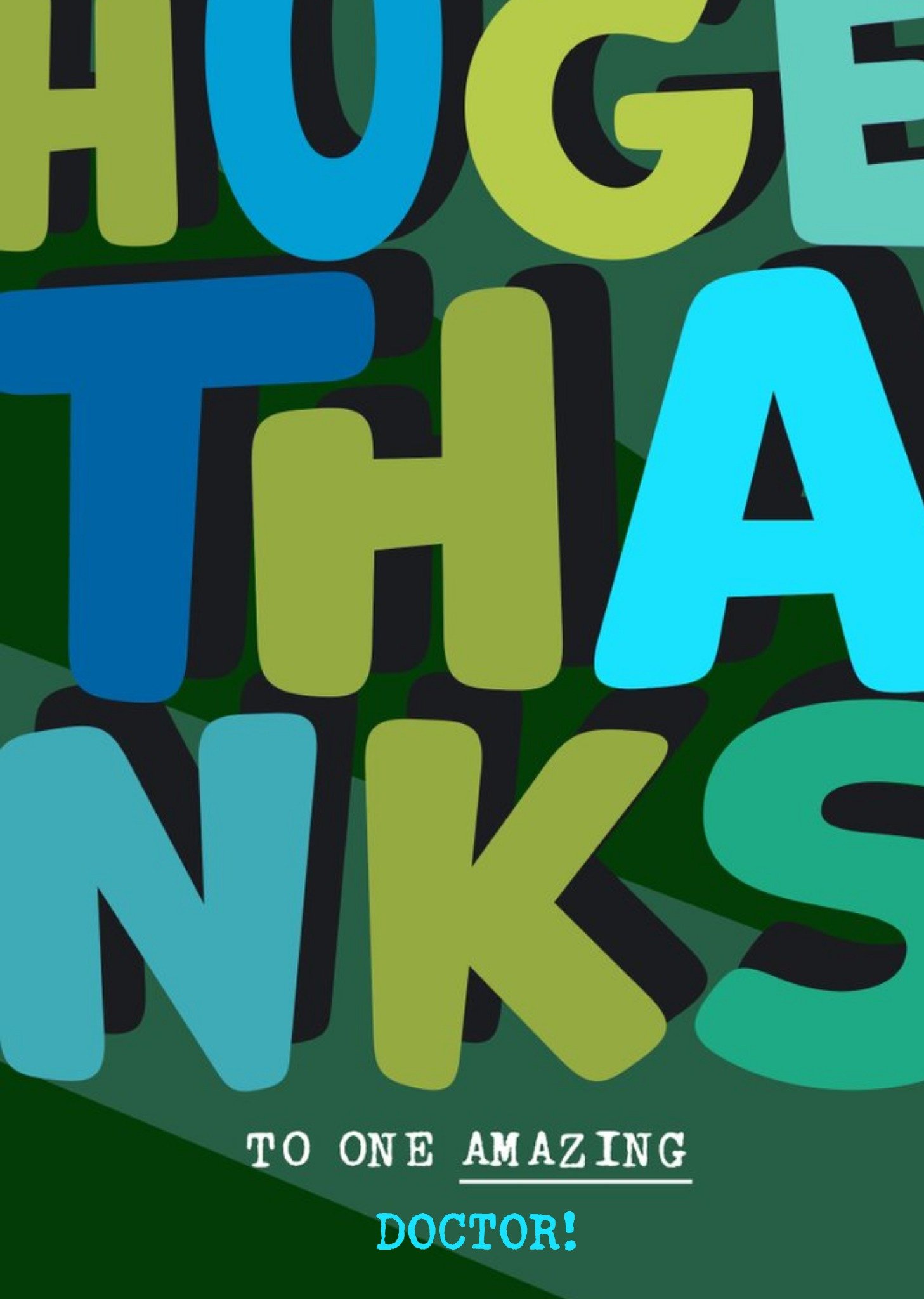 Large And Colourful Typography Thank You Card Ecard