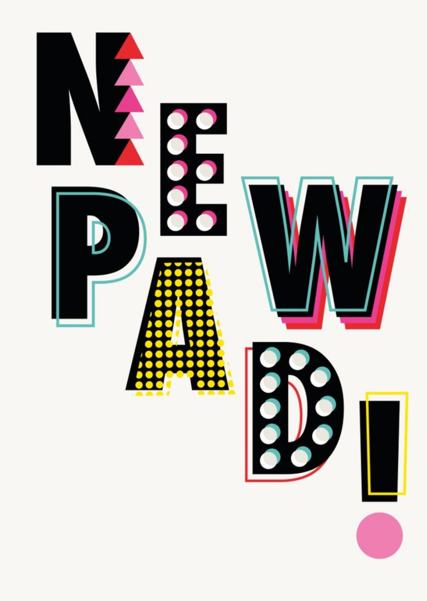 Moonpig Retro Typographic Design New Pad Card Ecard
