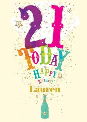 Bright And Colourful Letters Happy 21st Birthday Card