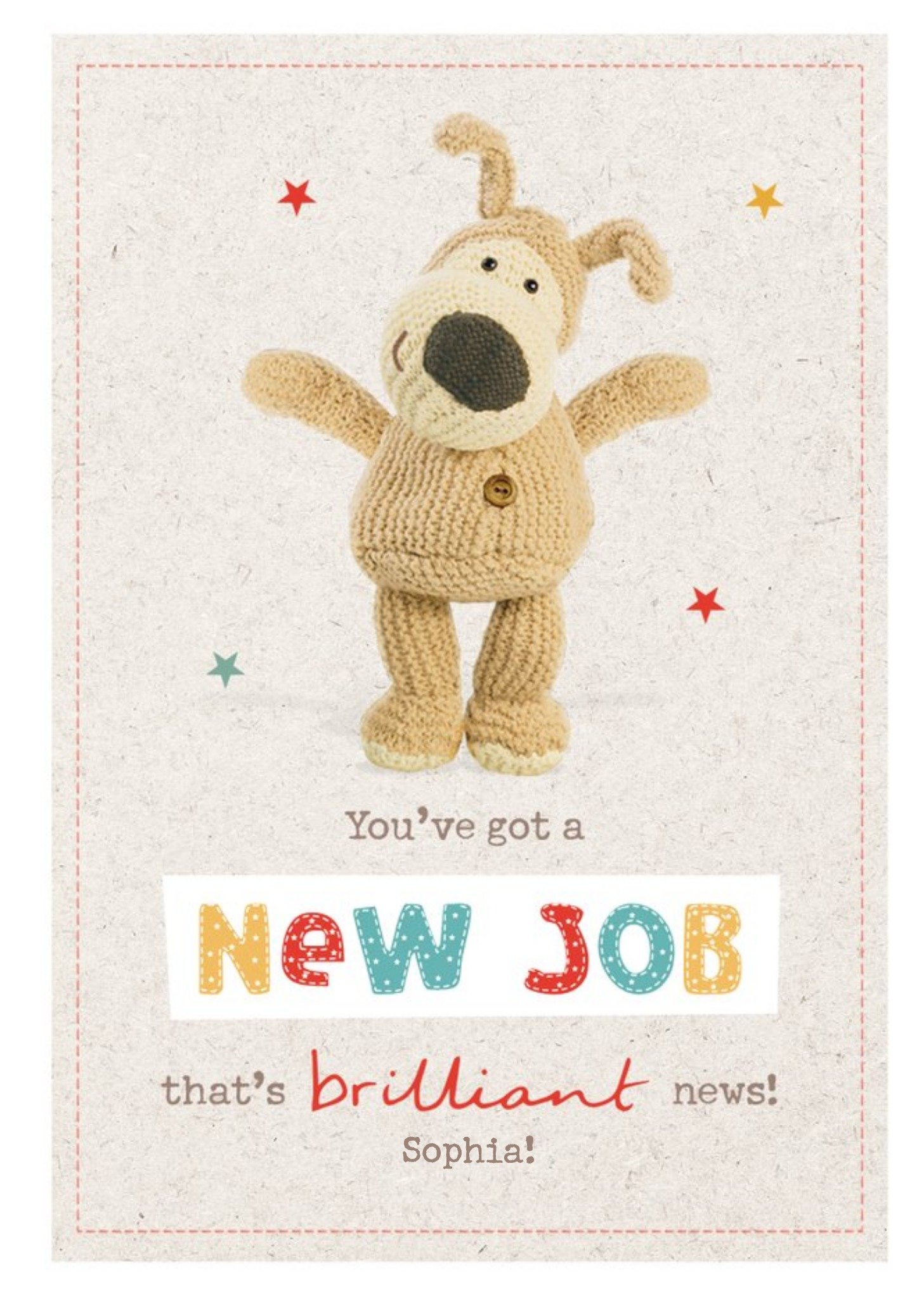 Cute Boofle New Job Card Ecard