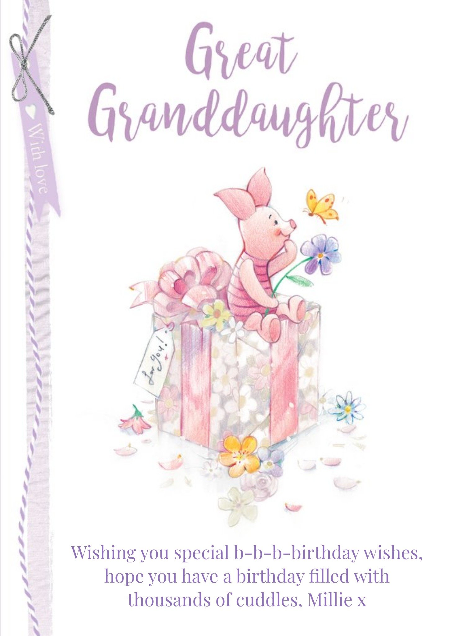 Disney Winnie The Pooh Great Granddaughter Birthday Card Ecard