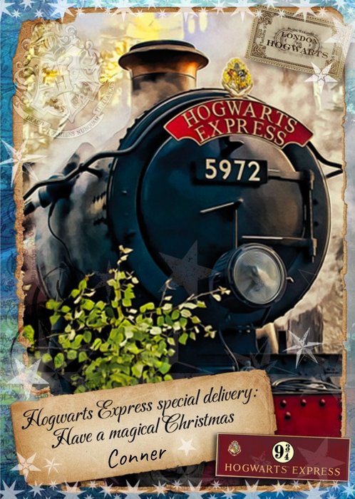 Harry Potter Hogwarts Express Special Delivery Christmas Card