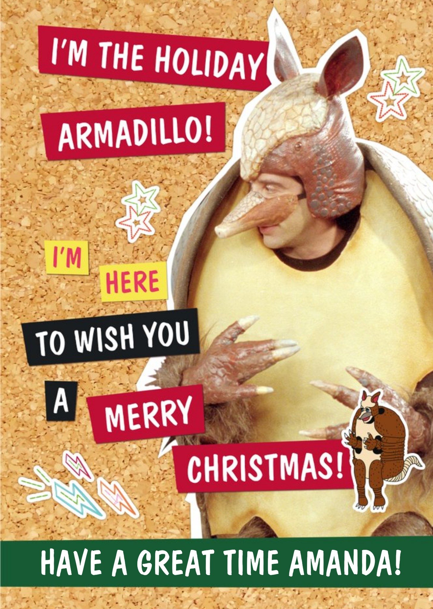 Friends (Tv Show) Friends Tv The Holiday Armadillo Merry Christmas, Large Card