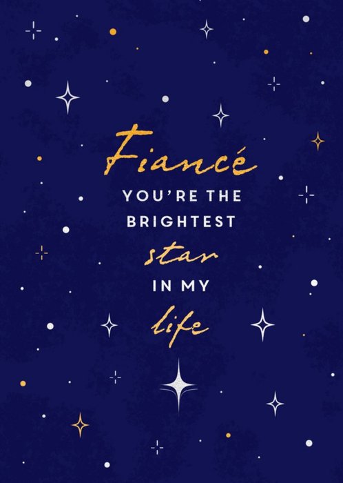 Typography Surrounded By Stars On A Dark Blue Background Valentine's Day Card
