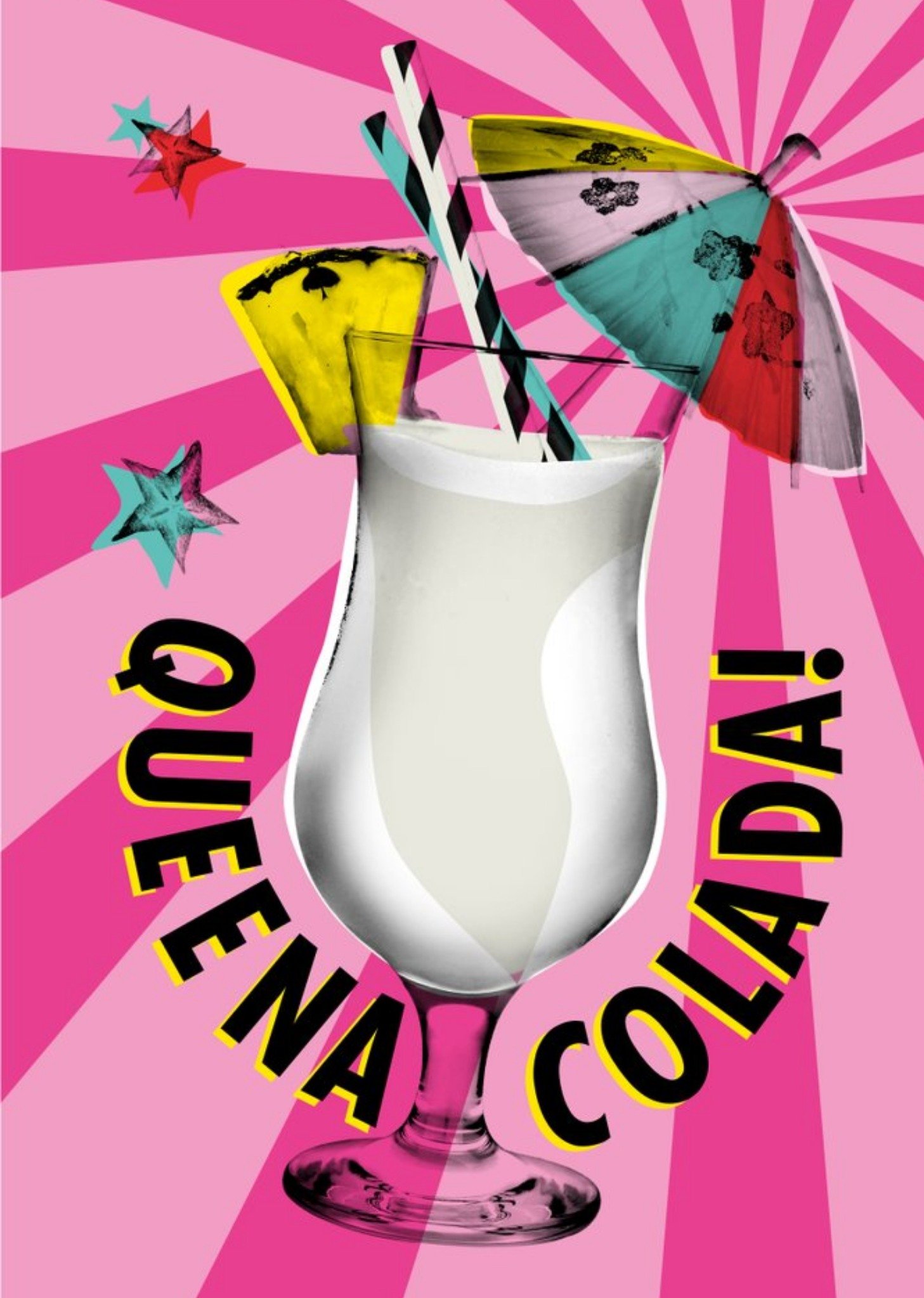 Modern Queen Colada Drink Card Ecard