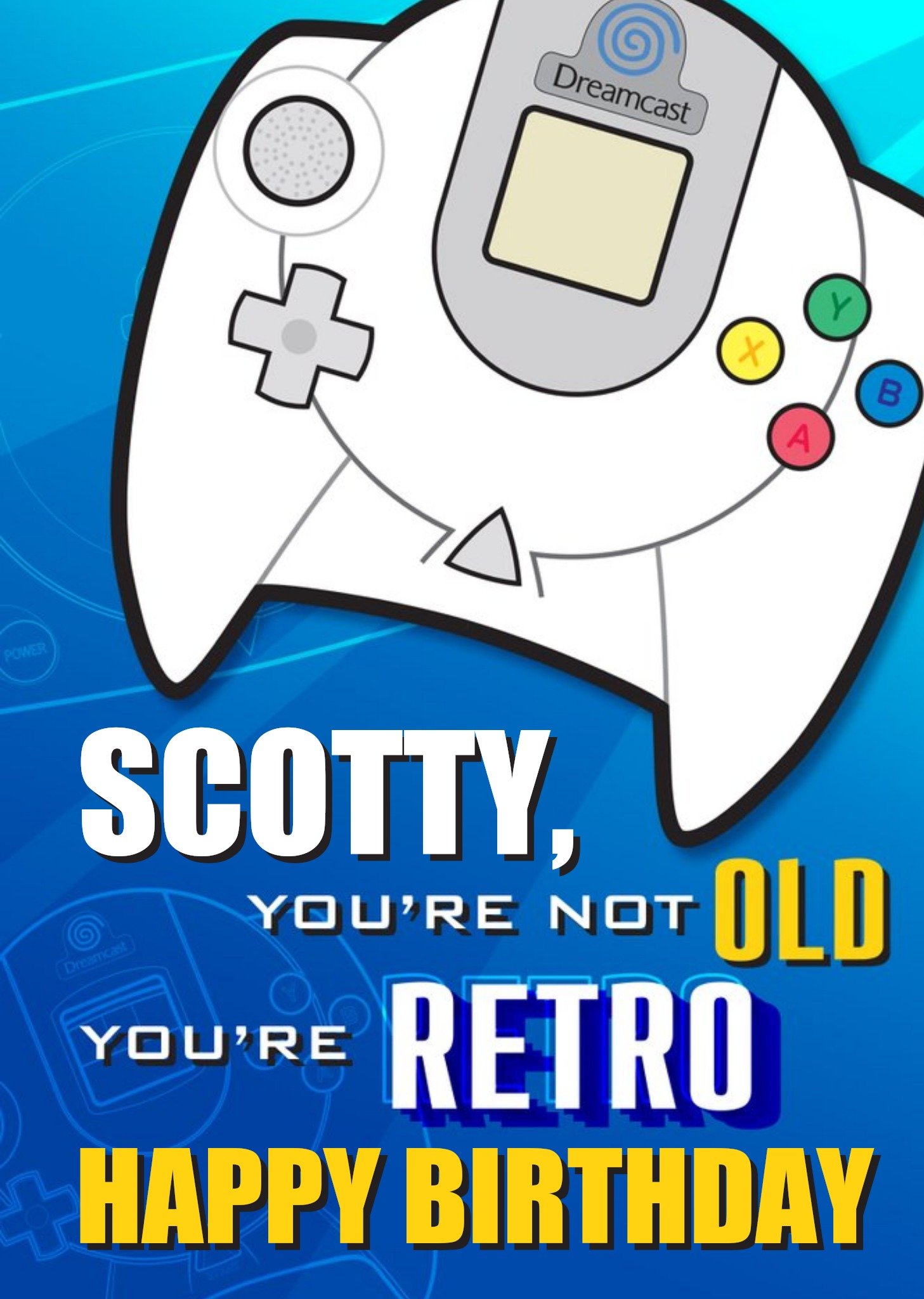 Other Sega Consoles Dreamcast You're Not Old You're Retro Birthday Card, Large