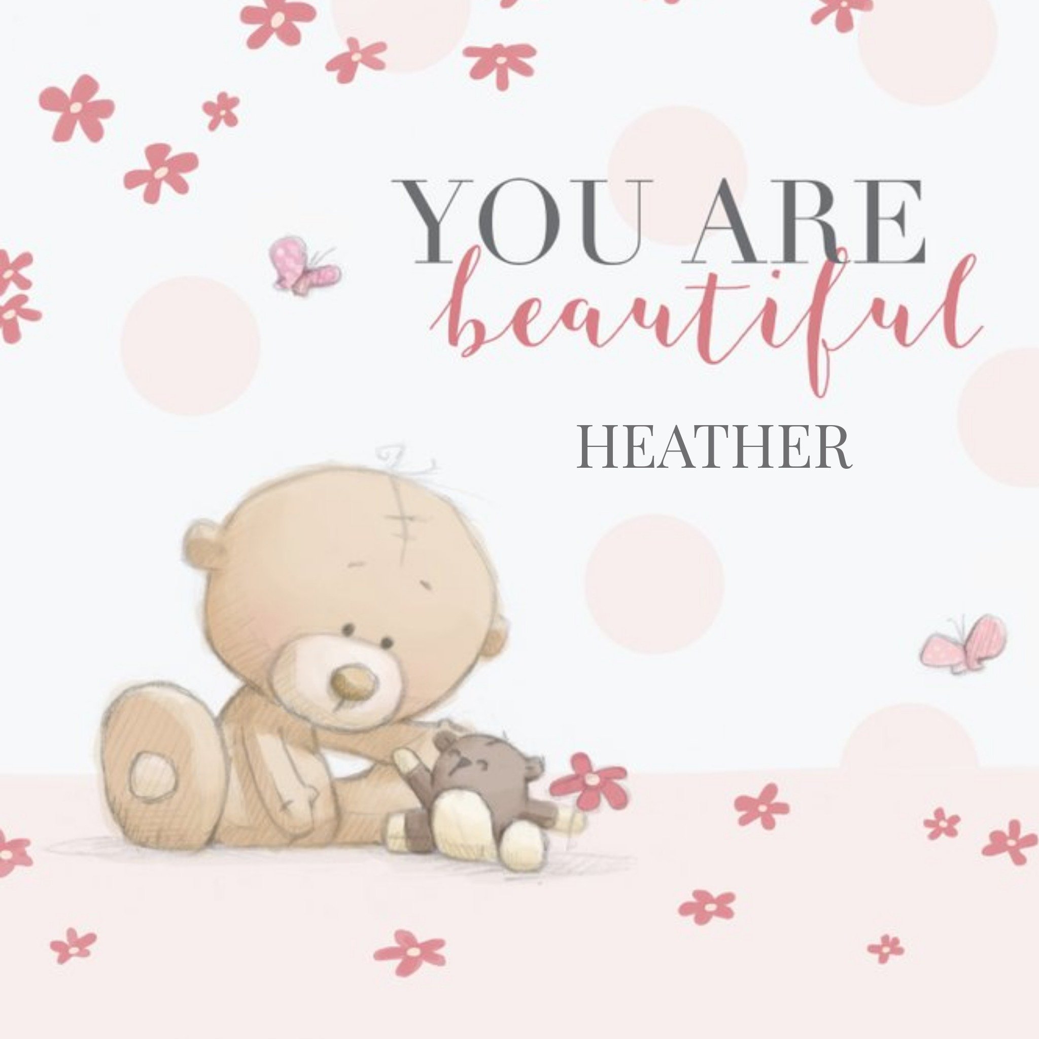 Cute Uddle You Are Beautiful Thinking Of You Card, Square