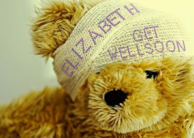 Teddy Bear With Head Bandages Personalised Get Well Soon Card
