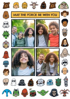 Star Wars Character Illustrations Photo Upload Birthday Card