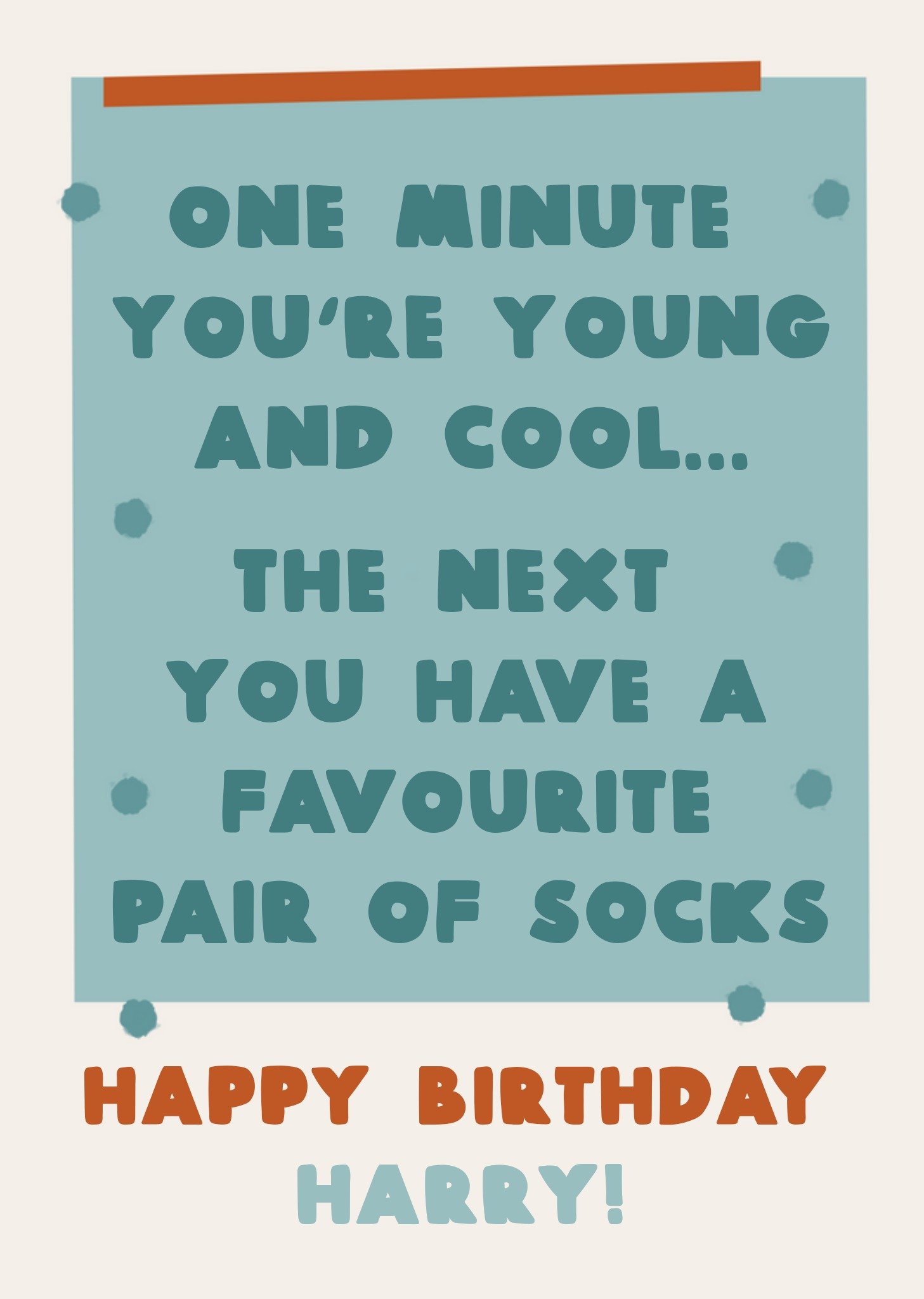 Moonpig One Minute You're Young And Cool... Birthday Card, Large